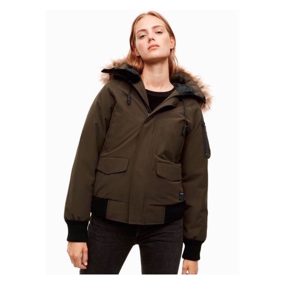 Aritzia down olive parka jacket - Picture 2 of 5